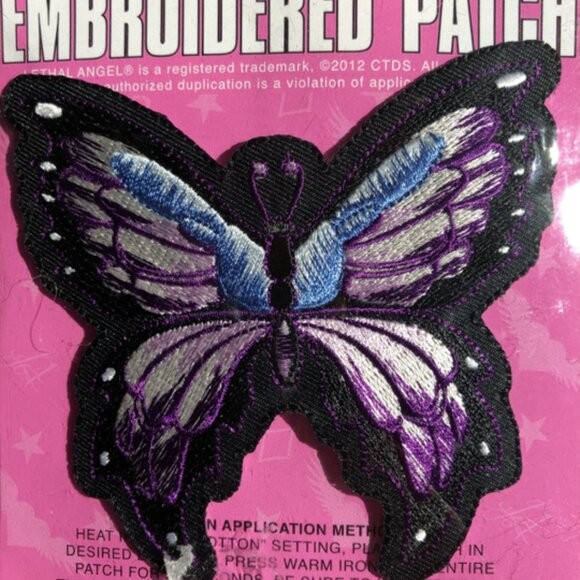 Lethal Threat Unisex Purple Butterfly 3.5"x3.5" Patch MN32028 💸 - Picture 2 of 4